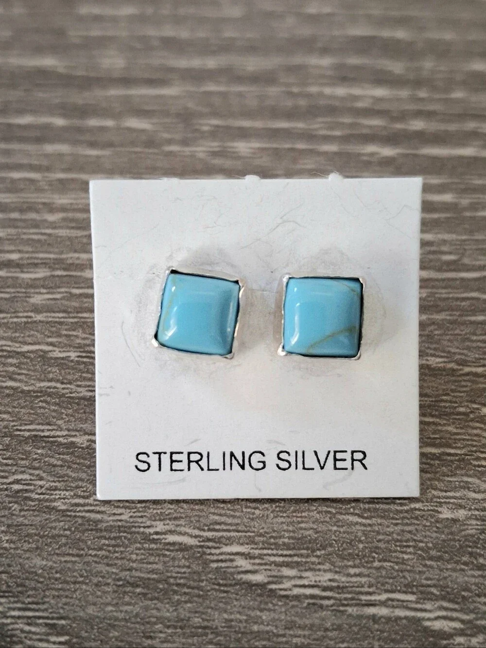 Earrings Turquoise Sterling Silver Studs